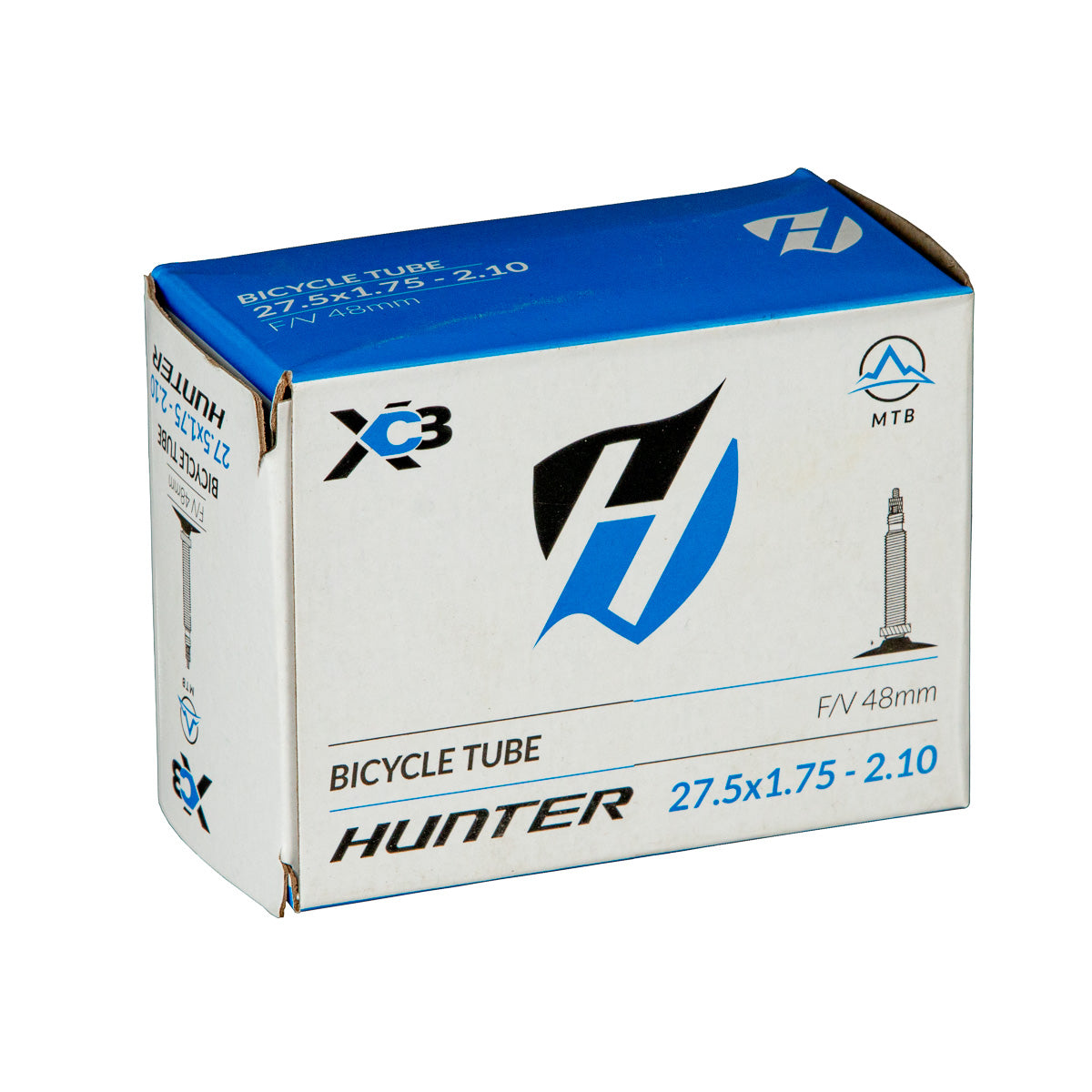 Cámara para bicicleta de montaña Hunter XC3 R27.5x1.75-2.10" VF 48 mm Negro