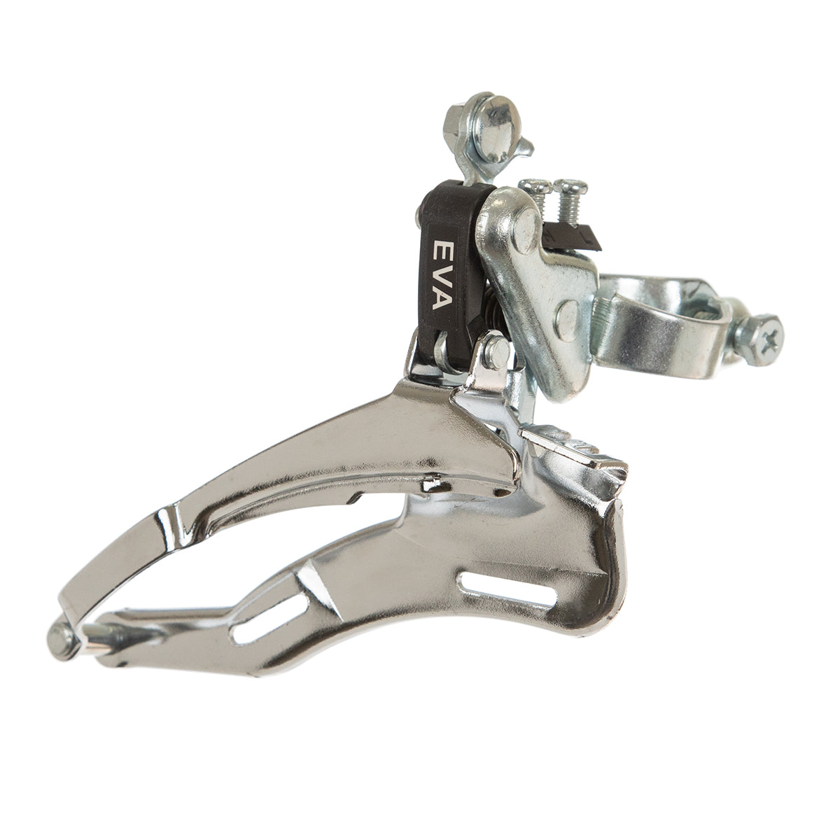 Desviador delantero para bicicleta de montaña Eva 3x6/7v 42d 28.6 mm Tiro abajo Cromado negro