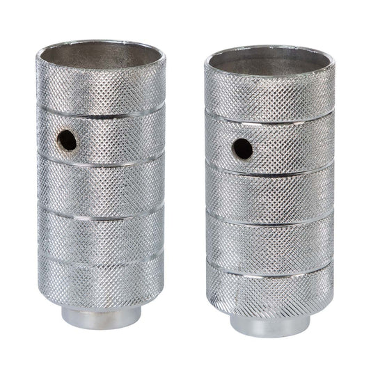 Diablos traseros para bicicleta Eje 3/8" Largo 100 mm diámetro 51 mm Par Cromado