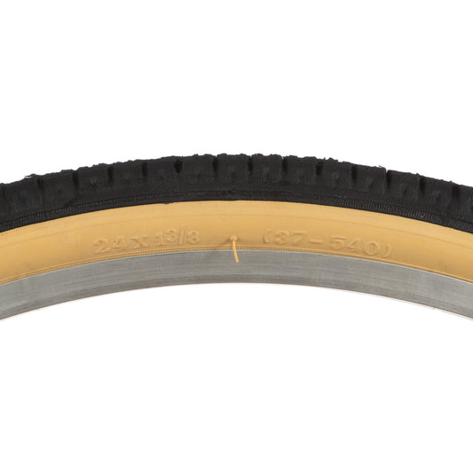 Llanta para bicicleta de turismo Vee Ruber Bicolor R24x1 3/8" 70 psi Negro-crema