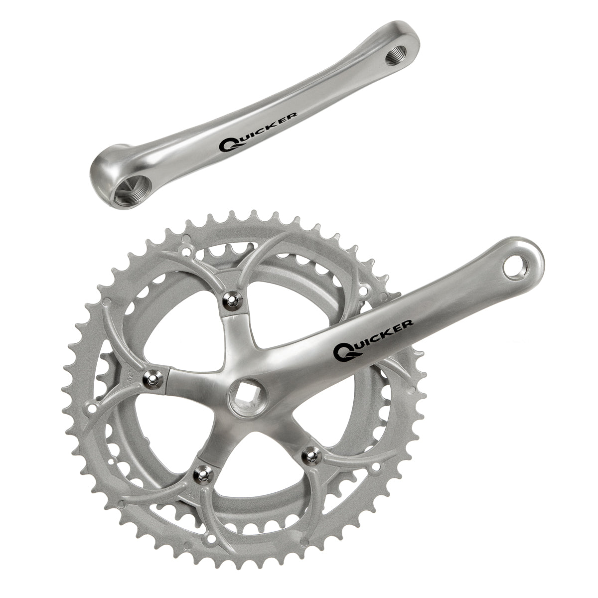 Multiplicación doble para bicicleta Quicker 42 52d 170mm 9/16" 6 8v Eje cuadrado Cromado