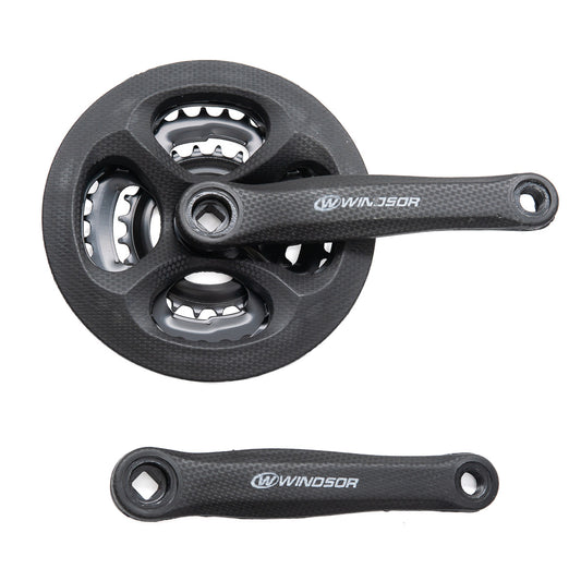 Multiplicación triple para bicicleta de montaña Windsor 6/8v 28/38/48d 170 mm Eje cuadrado 9/16" Negro