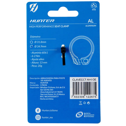 Abrazadera para poste de asiento de bicicleta Hunter 34.9 mm Tornasol