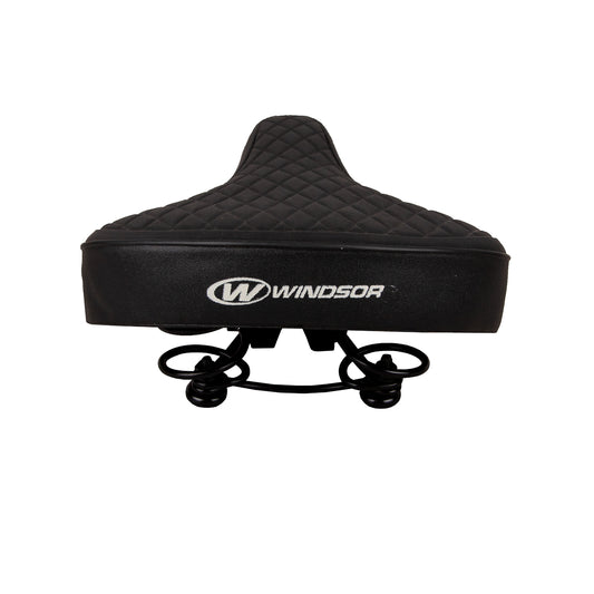 Asiento para bicicleta urbana Windsor Rombos con broche 250x200 mm Negro