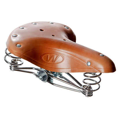 Asiento para bicicleta urbana Windsor Vaqueta con broche 2 resortes 255x215 mm café