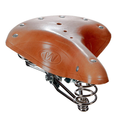 Asiento para bicicleta urbana Windsor Vaqueta con broche 2 resortes 255x215 mm café
