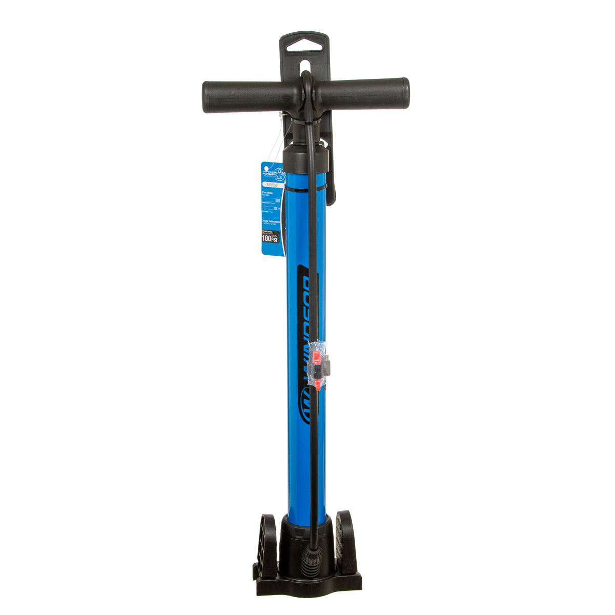 Bomba de aire de pie para bicicleta Windsor 100 psi V AF Azul-negro
