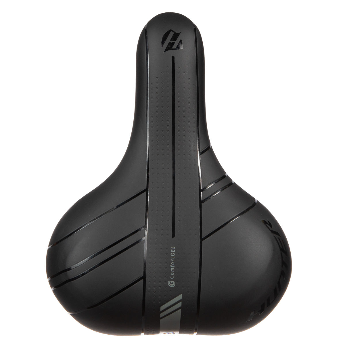 Asiento para bicicleta urbana Hunter Comfort Gel Líneas 240x165 mm Negro