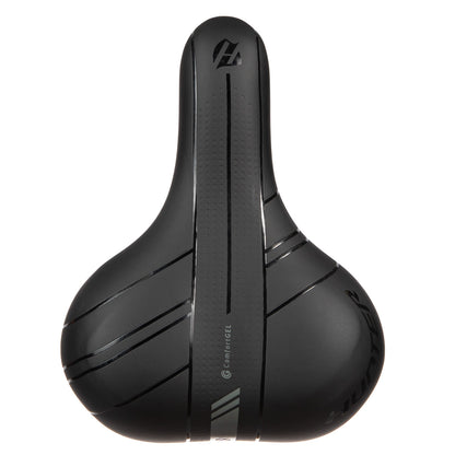 Asiento para bicicleta urbana Hunter Comfort Gel Líneas 240x165 mm Negro