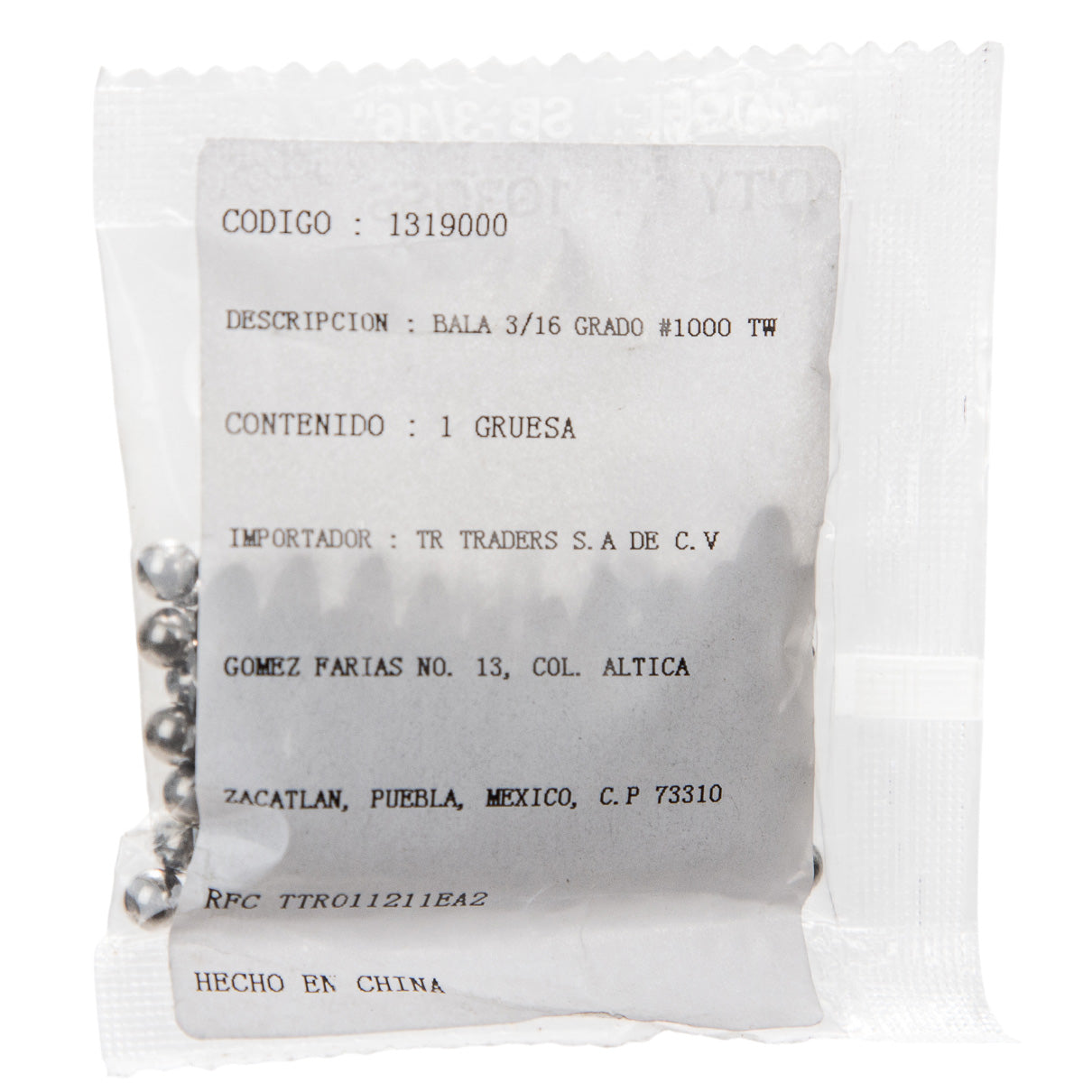 Balas de 3/16" para bicicleta 1 gross Cromado