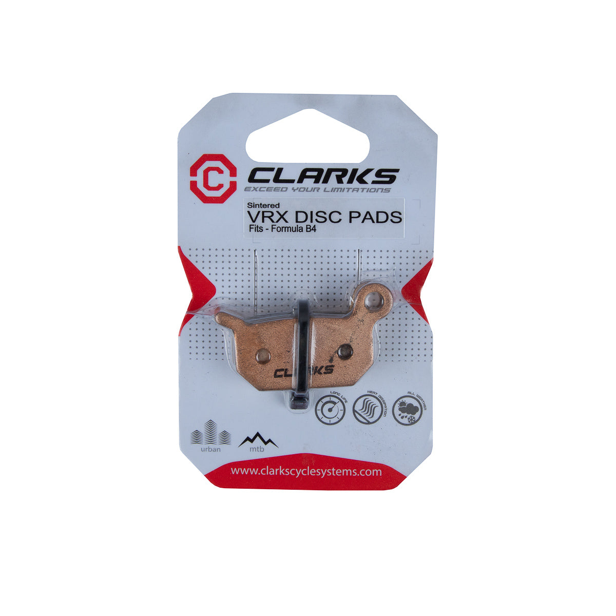 Balatas para freno de disco de bicicleta Clarks B4 Resina