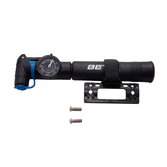 Bomba de aire de mano para bicicleta Beto con manómetro 120 psi V A-F Negro