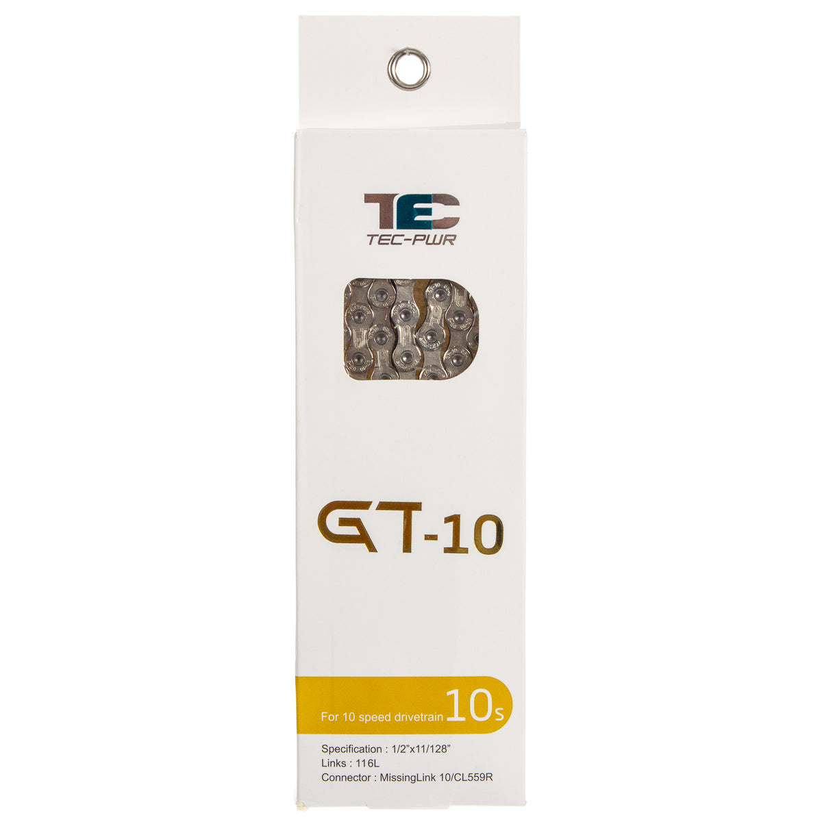 Cadena para bicicleta de montaña y ruta TEC GT10 1/2x11/128" 116e 10v Plateado
