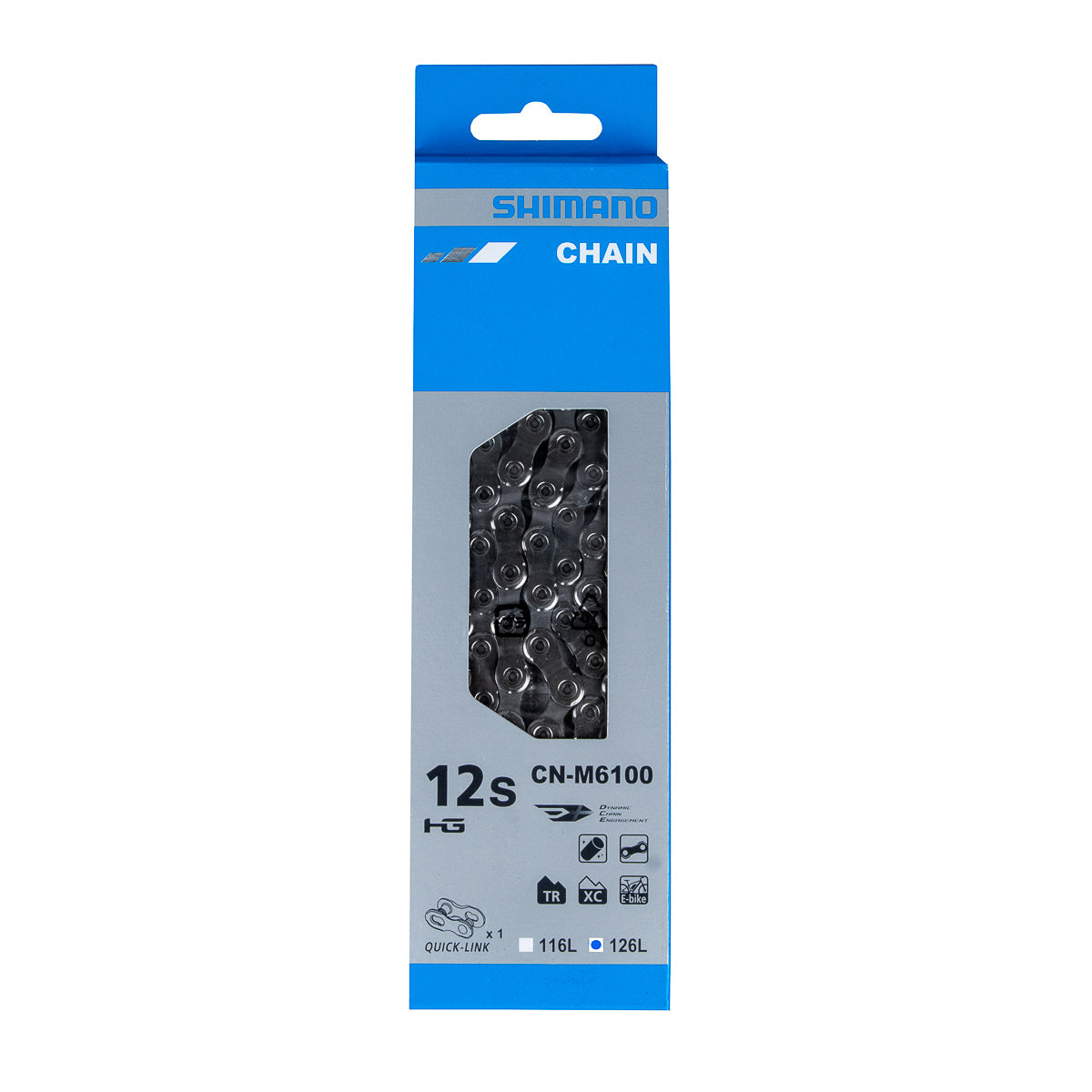 Cadena para bicicleta de montaña Shimano Deore CN-M6100 12v 126e Gris