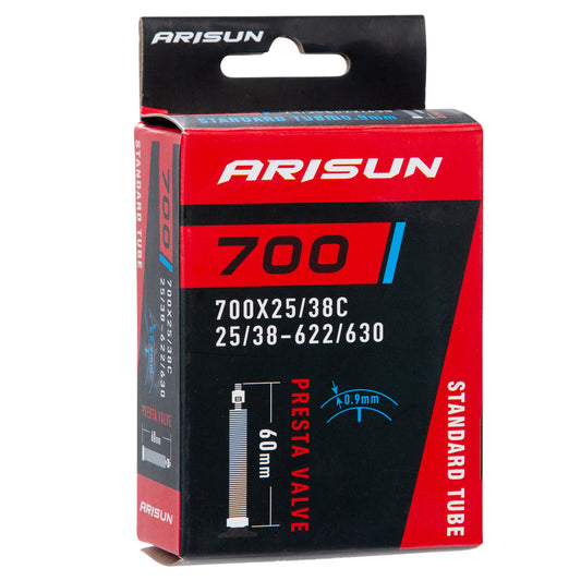 Cámara para bicicleta de ruta-gravel Arisun R700x25-38c VF 60 mm Negro
