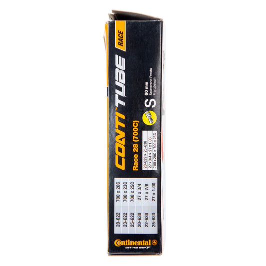 Cámara para bicicleta de ruta Continental Race R700x25c VF 60 mm Negro
