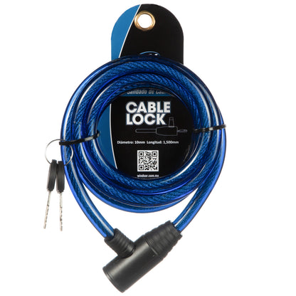 Candado de cable para bicicleta con llave Windsor 10x1500 mm