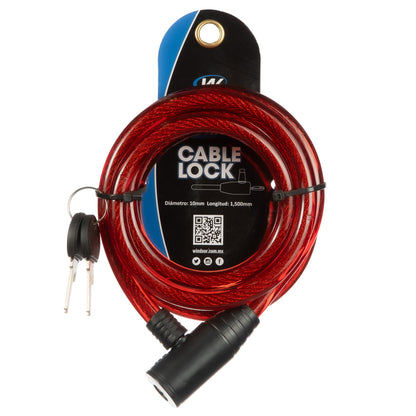 Candado de cable para bicicleta con llave Windsor 10x1500 mm