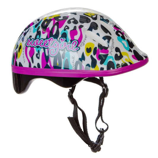 Casco infantil para bicicleta Sweet Girl Beautiful Blanco-morado-negro