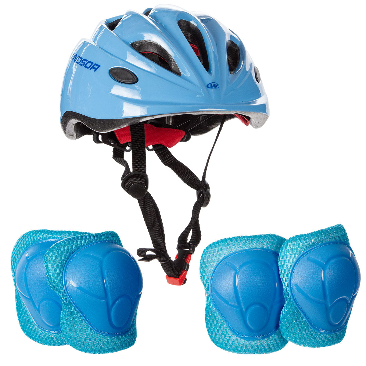 Casco para bicicleta infantil con Protecciones Windsor (54-57 cm) Azul