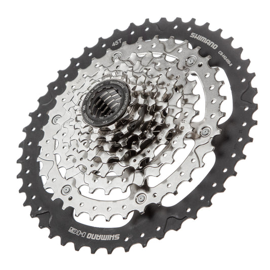 Cassette para bicicleta de montaña Shimano CS-HG400 8v 11-45d Cromado-negro