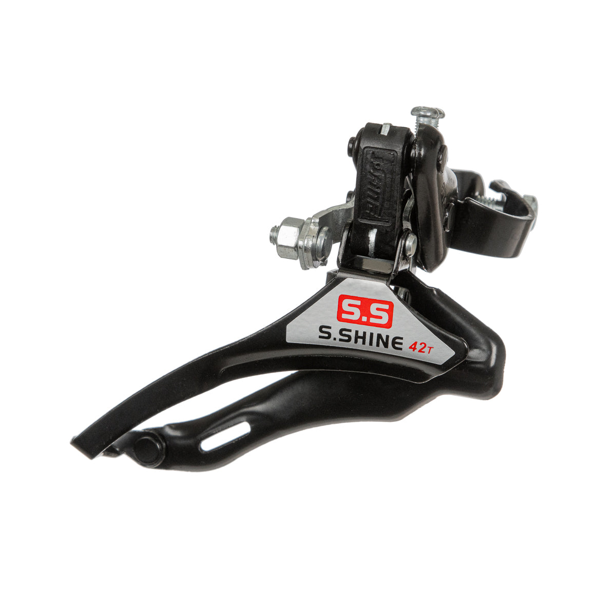 Desviador delantero para bicicleta de montaña S.Shine 3x7/8v 42d 31.8 mm Tiro arriba Negro