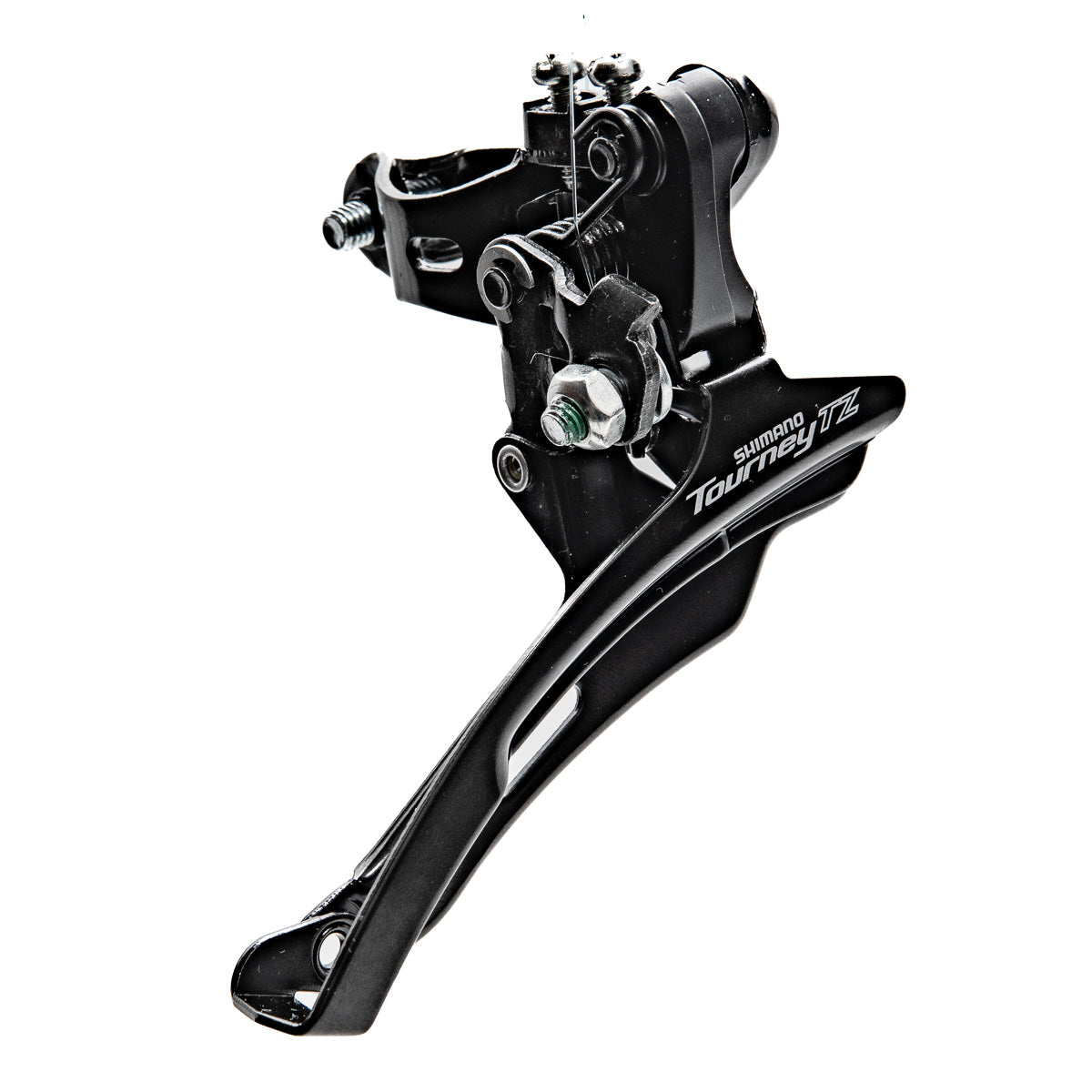 Desviador delantero para bicicleta de montaña Shimano Tourney FD-TZ510 3x8/7v 28.6 mm 48d Tiro dual Negro