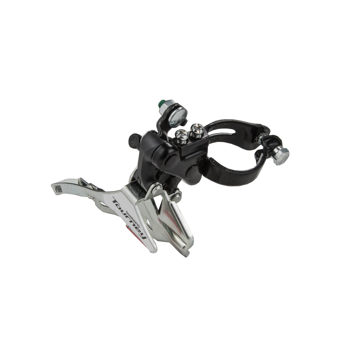 Desviador delantero para bicicleta de montaña Shimano Tourney FD-TY300 31.8 mm 3x7/6v Tiro abajo Cromado-negro