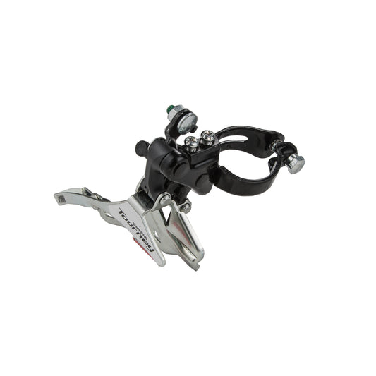 Desviador delantero para bicicleta de montaña Shimano Tourney FD-TY300 31.8 mm 3x7/6v Tiro abajo Cromado-negro