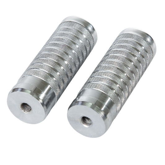Diablos traseros para bicicleta Eje 3/8" Largo 100 mm diámetro 33 mm Par Cromado