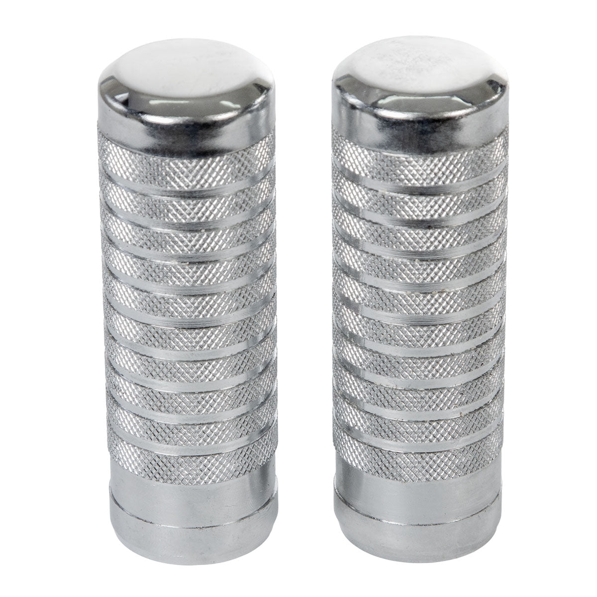 Diablos traseros para bicicleta Eje 3/8" Largo 100 mm diámetro 33 mm Par Cromado