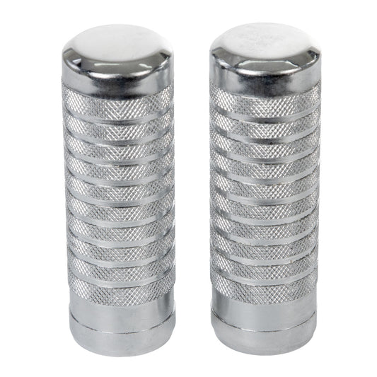 Diablos traseros para bicicleta Eje 3/8" Largo 100 mm diámetro 33 mm Par Cromado