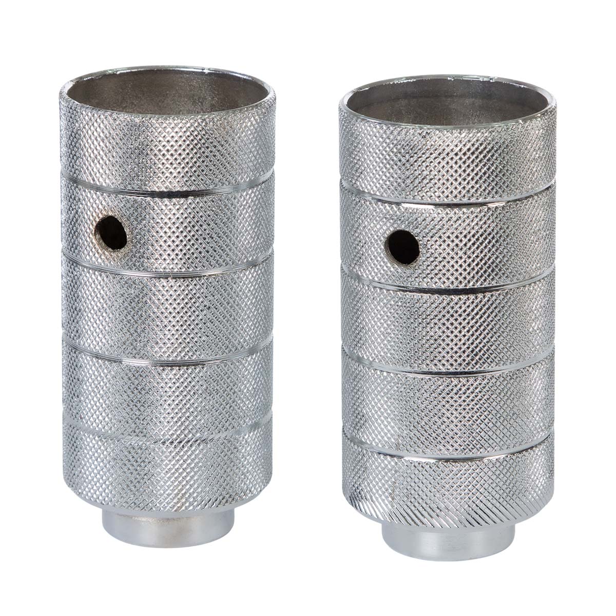 Diablos traseros para bicicleta Eje 3/8" Largo 100 mm diámetro 51 mm Par Cromado