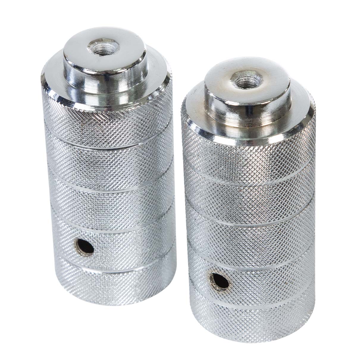 Diablos traseros para bicicleta Eje 3/8" Largo 100 mm diámetro 51 mm Par Cromado
