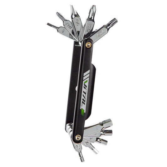 Multiherramienta para bicicleta Vital Twenty con corta cadena 20 en 1 Negro-verde