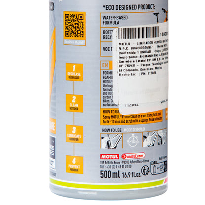 Limpiador húmedo para cuadro de bicicleta Motul Frame Clean 500 ml Gris
