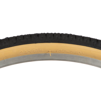 Llanta para bicicleta de turismo Vee Ruber Bicolor R24x1 3/8" 70 psi Negro-crema