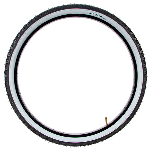 Llanta para bicicleta urbana Vuelta Italia Camel Crucero R26x2.125" 65psi Negro-blanco