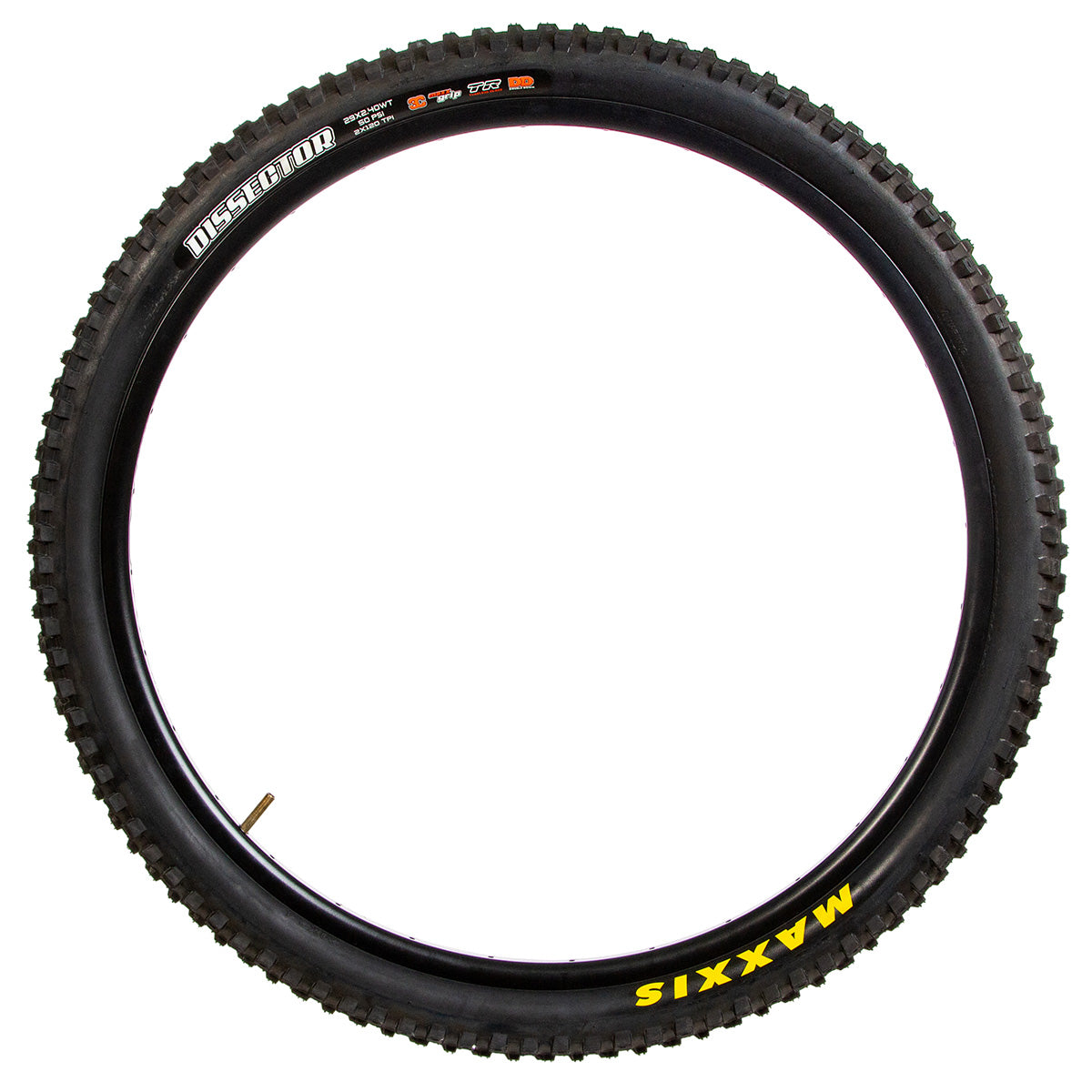 Llanta para bicicleta de montaña Maxxis Dissector R29x2.40" 2x120 tpi 50 psi TR Pleg