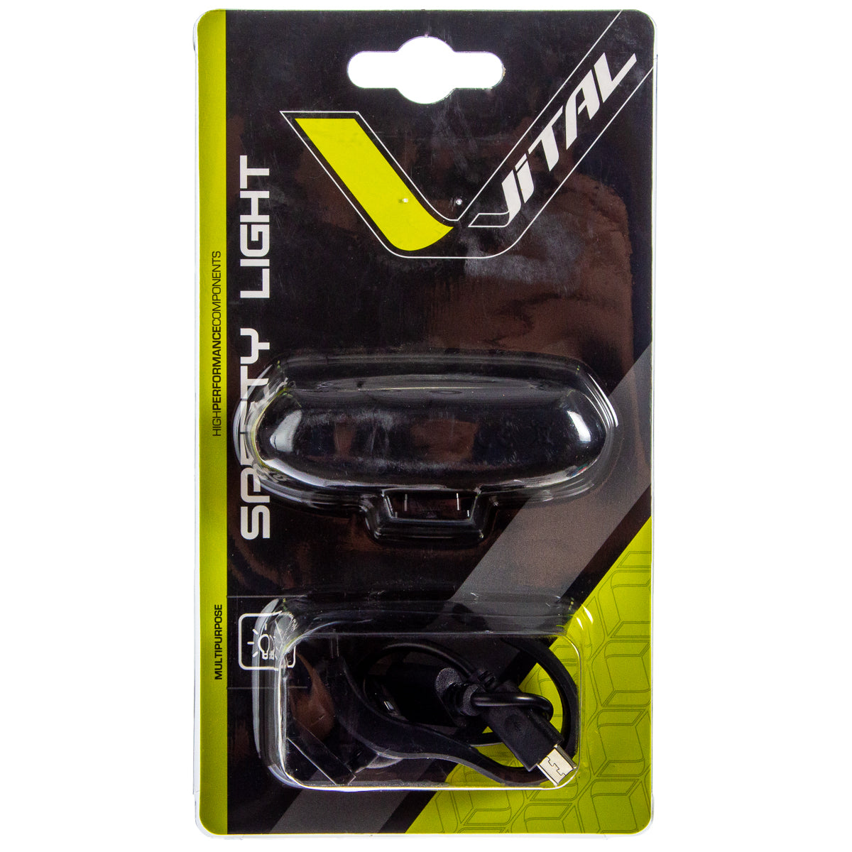Luz trasera para bicicleta Vital Led 3 Modos 60 Lúmenes Negro-amarillo