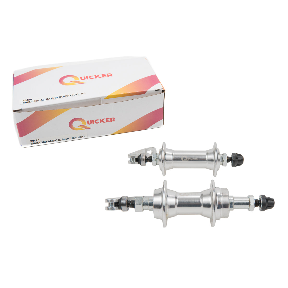 Juego de mazas para bicicleta de montaña con bloqueo 36h Quicker