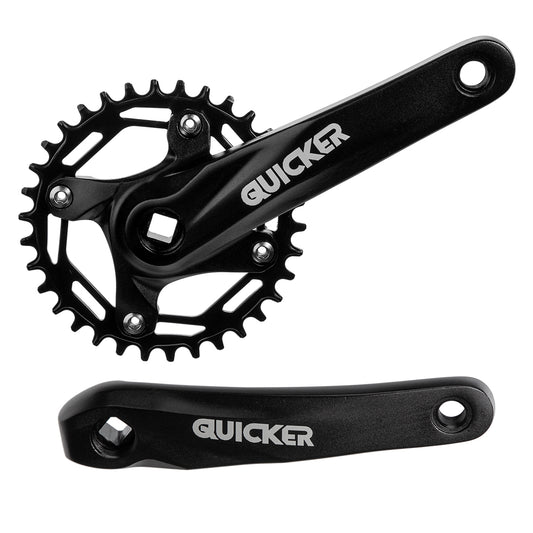 Multiplicación mono plato para bicicleta de montaña Quicker 1x10/11 34d 170 mm Eje cuadrado 9/16" Negro