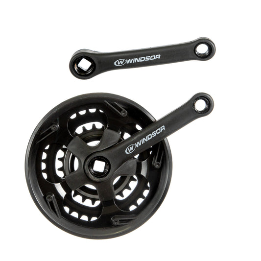 Multiplicación triple para bicicleta infantill Windsor 3x6/8v 24/34/42d 140 mm Eje cuadrado 9/16" Negro