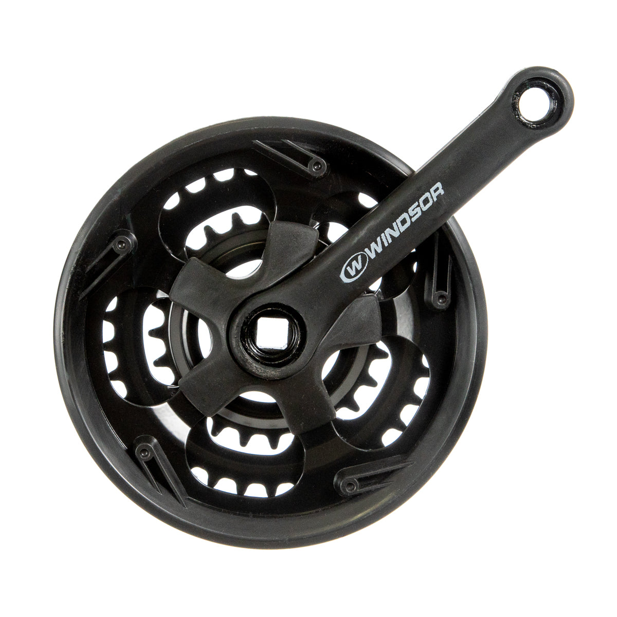 Multiplicación triple para bicicleta infantill Windsor 3x6/8v 24/34/42d 140 mm Eje cuadrado 9/16" Negro