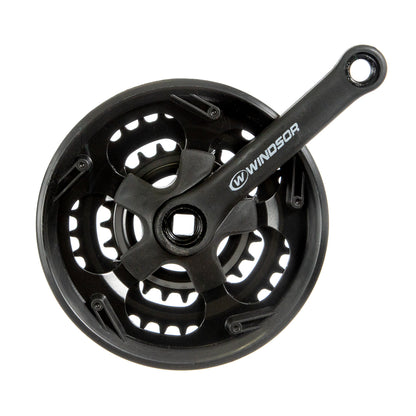 Multiplicación triple para bicicleta infantill Windsor 3x6/8v 24/34/42d 140 mm Eje cuadrado 9/16" Negro