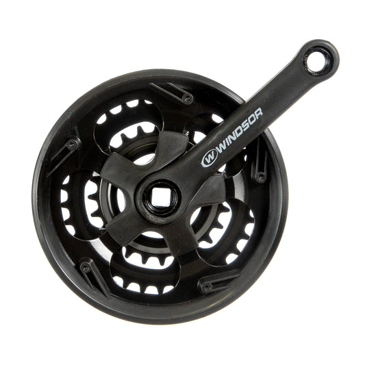 Multiplicación triple para bicicleta infantill Windsor 3x6/8v 24/34/42d 140 mm Eje cuadrado 9/16" Negro