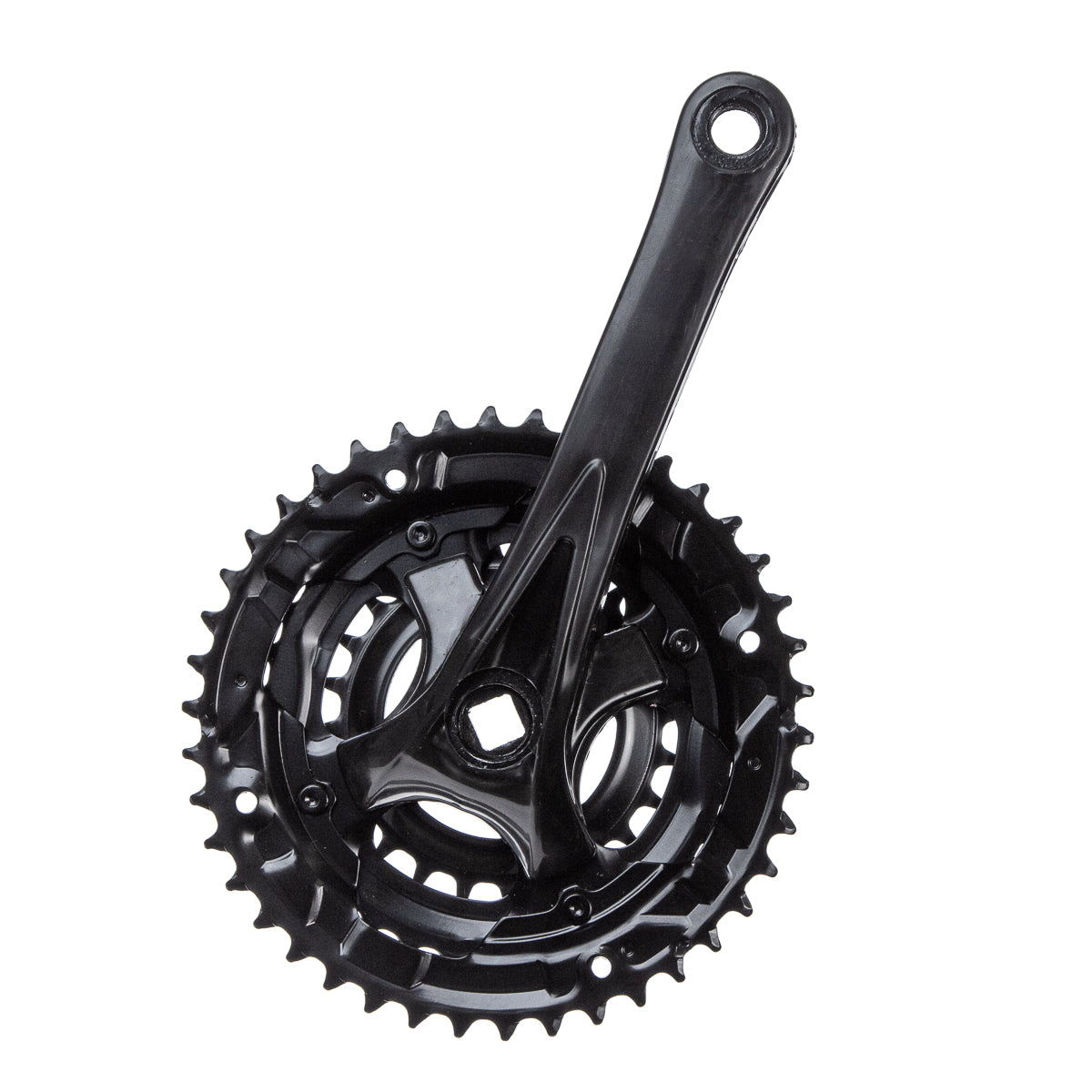 Multiplacación triple para bicicleta casual 6/7v 24/34/42d 170 mm Eje cuadrado 9/16" Negro