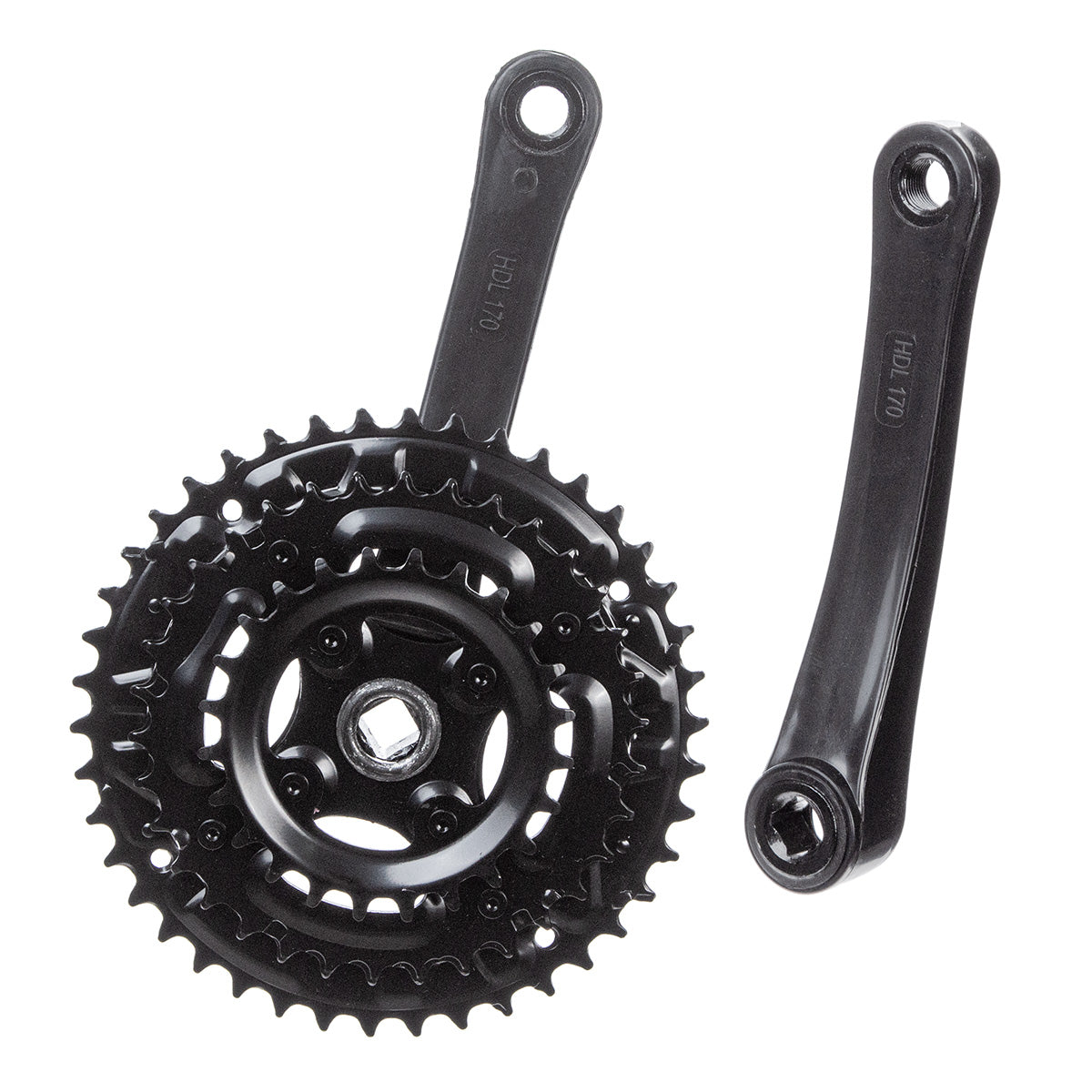 Multiplacación triple para bicicleta casual 6/7v 24/34/42d 170 mm Eje cuadrado 9/16" Negro