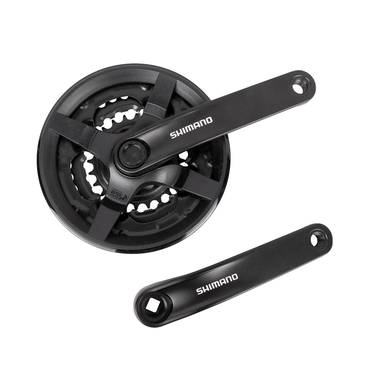 Multiplicación triple para bicicleta de montaña Shimano Tourney FC-TY301 42-34-24d 170 mm 6-8v con cubre cadena Negro