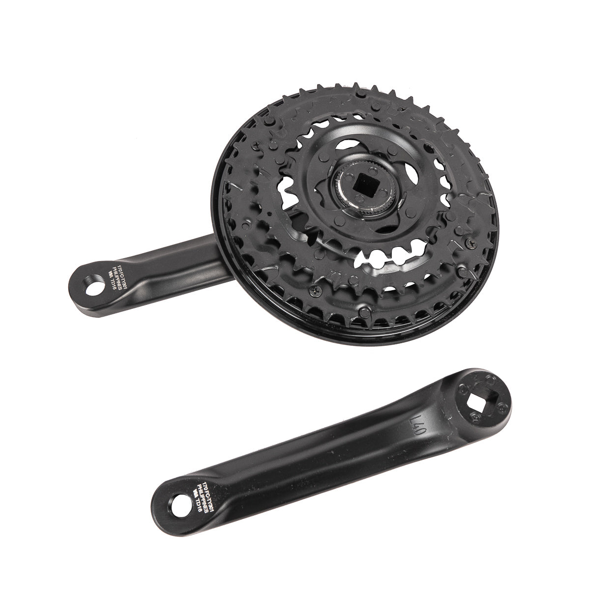 Multiplicación triple para bicicleta de montaña Shimano Tourney FC-TY301 42-34-24d 170 mm 6-8v con cubre cadena Negro